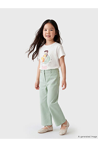 LC Waikiki Quality Pieces from Çelebi Store Wide Leg Stoned Girls Gabardine T...