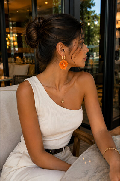 POYASE Gold Detailed Flower Shaped Lightweight Design Dangle Earrings Blue Or...