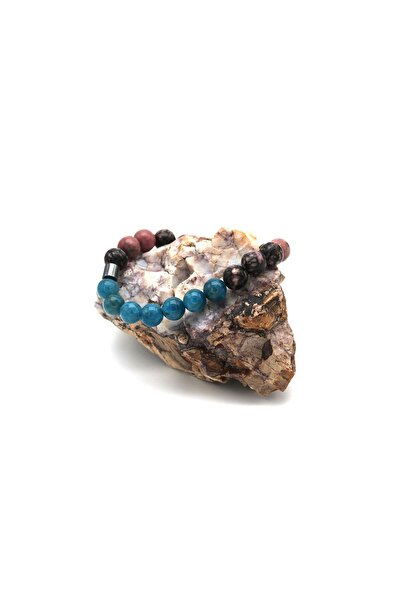 LADIN DOGALTAŞ Apatite Rhodonite Natural Stone Bracelet