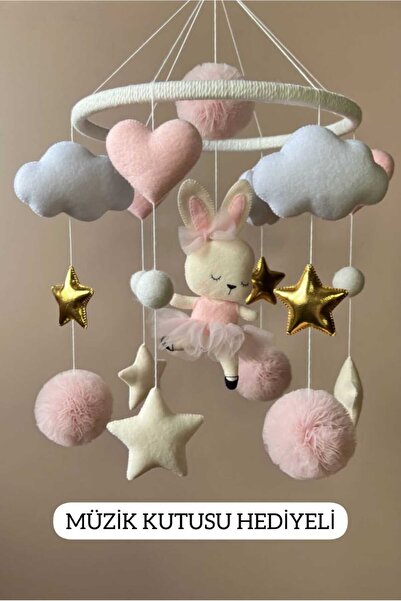 TREND METFİQ DECORATİON Premium El Yapımı Ayıcık Bebek Dönencesi - Keçe Figür...