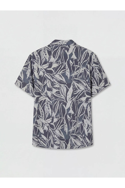 LC Waikiki Blue Regular Fit Resort Collar Patterned Men's Shirt