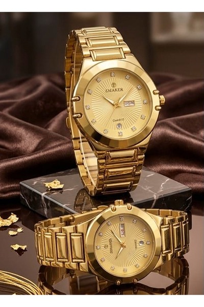 SMAKER Luxury Couple Watch Set - Matching His and Hers Quartz Watches with Su...