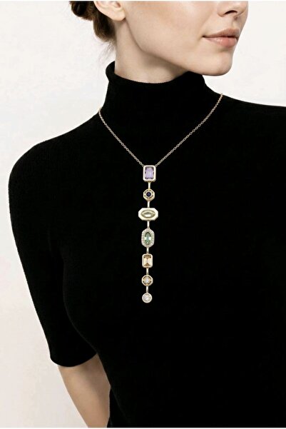 Monalisa Home Gold Color Luxurious Shiny Flashy''Y'' Necklace