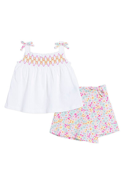 ebebek Hello Baby HelloBaby Kız Bebek Bluz-Şort Çiçek Baskılı Bisiklet Yaka K...