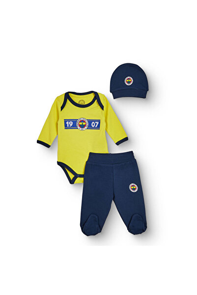 Fenerbahçe Unisex Body-Alt-Şapka Lisans Baskılı Çıtçıtlı Bisiklet Yaka Long S...