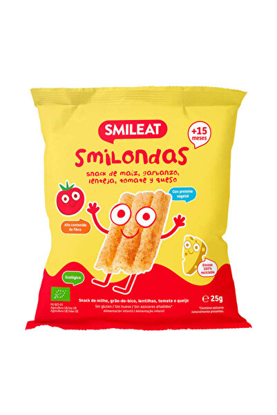 Smileat Crackers Smilondas cu porumb, naut, linte, rosii si branza 25g, +15 l...