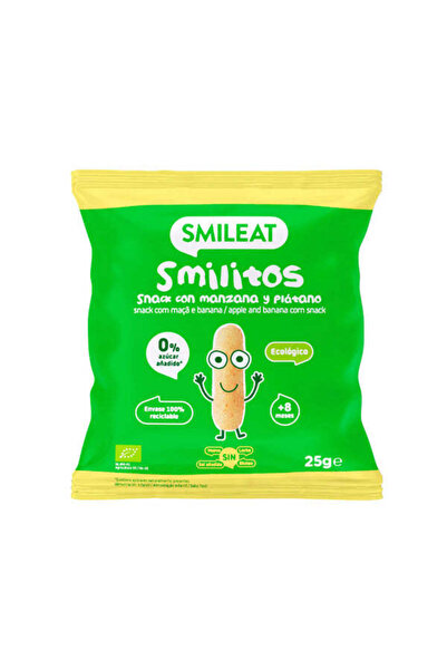 Smileat Pufuleti Smilitos cu ulei de masline, banane si mere 25g, +8 luni,