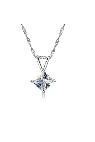 CRM Elegant necklace for women, CRM, with crystal pendant, silver