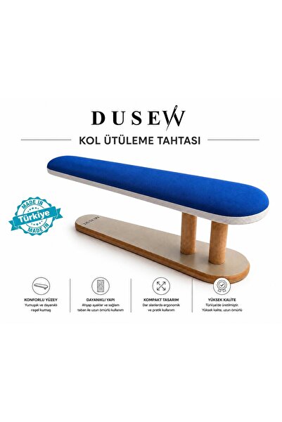 DUSEW Ahşap Kol Ütüleme Aparatı Oval Kesim Mavi