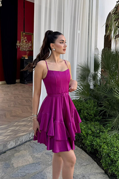 Sindimoda İlgi Kemer Detay Mini Askılı Elbise 2004