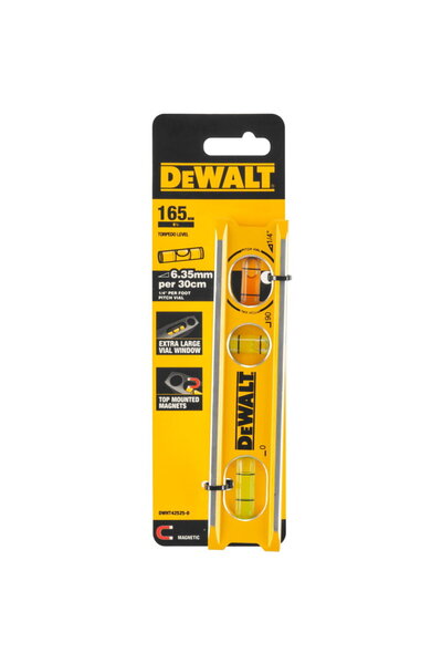 Dewalt Torpedo spirit level 16.5 cm DWHT42525-0, extruded aluminum, magnet sy...