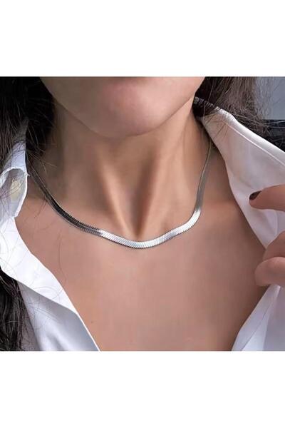 FM 💎   Premium 45 cm Silver Color 316L Steel Italian Model Stylish Necklace ✨