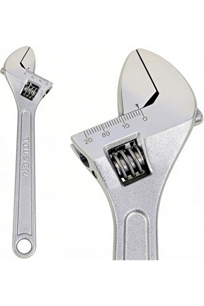 TOLSEN 3 Piece Adjustable Wrench Set 6 8 and 10 Inch Alloy Steel Adjustable S...
