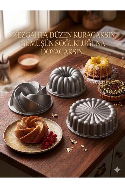 Cheflon GRANİT DÖKÜM MİNİ KEK KALIBI 3'LÜ SET