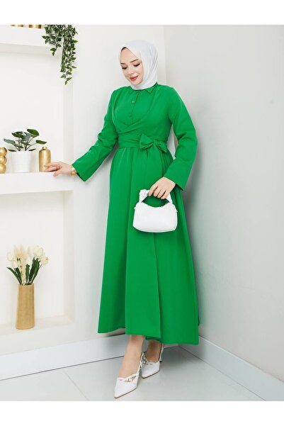 mf venessa Women's Belted Tericoton Dress 135cm