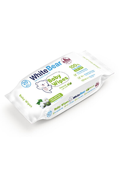 WHITE BEAR مناديل أطفال طبيعية من وايت بير - 20منديل