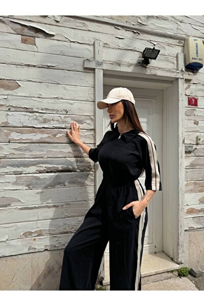 LOKADI Women's Striped Sports Jumpsuit - Comfortable Cut Casual Jumpsuit with...