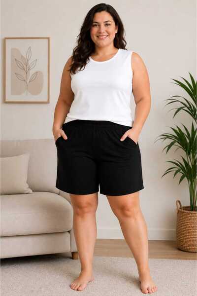 HEAVEN WEAR 2-Piece Set for Women in Plus Size White and Black, Sleeveless T-...