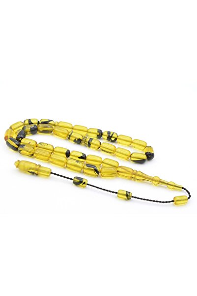 Murty99 Ayhan Turan Made Capsule Cut Galben Negru Strângere Chihlimbar Tasbih