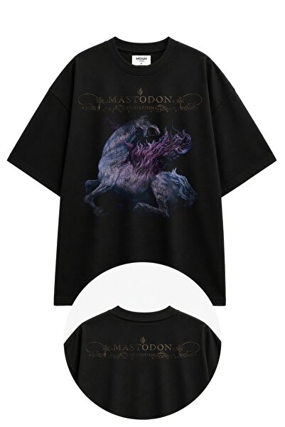 Fuddy Moda Μπλουζάκι Unisex Mastodon με στάμπα στον λαιμό, Oversize μπλουζάκι...