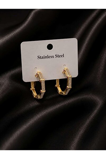 staınless steel Ring Steel Earring with Stone
