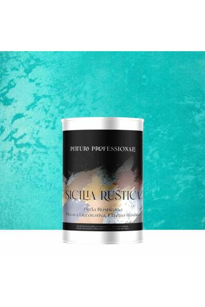 YaYa Color Vopsea Decorativă Sicilia Rustica Turcoaz 1L – Efect Perlat cu Per...