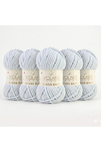 WOLANS Bunny Baby 36 Gray Velvet Knitting Yarn Chenille Yarn Shawl, Blanket, ...