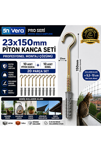 5NVERA 23X150 Pro Seri Piton Kanca Seti – Güçlü Sabitleme ve Profesyonel Mont...
