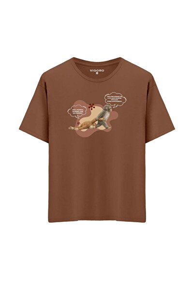 Hey Punch! Baskılı Oversize %100 Pamuk Unisex T-shirt