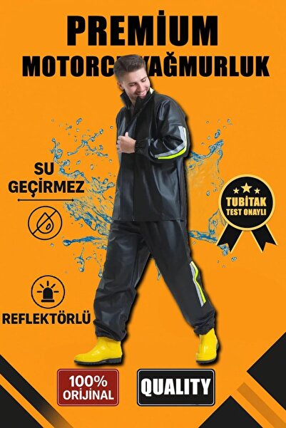 Generic Brand بدلة معطف واق من المطر للرجال من Premium Biker Courier مصنوعة م...