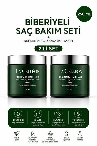 la celleon 2'Li Biberiyeli Saç Bakım Maskesi | Shea Yağı, Argan Yağı ve Hidro...