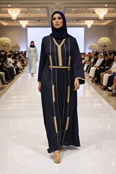 shahad fashion Luxury Navy Blue Jalabiya