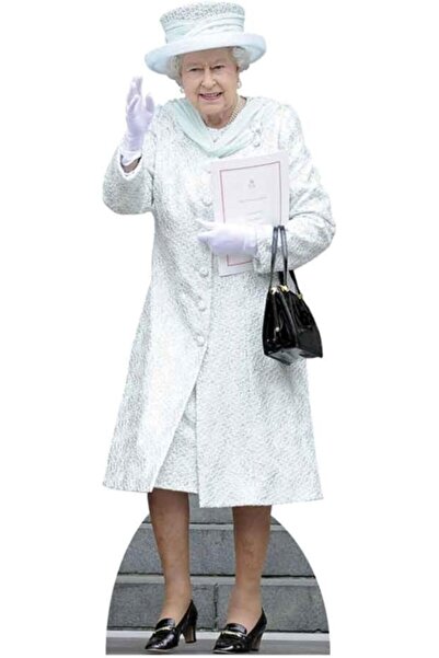 STAR CUTOUTS , Queen Elizabeth II in White Dress, Life-Size Cardboard Cutout ...
