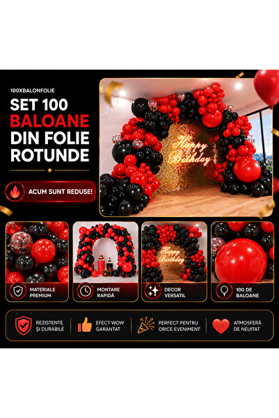 OEM SET OF 100 ROUND FOIL BALLOONS (RO-V05) (PLD)