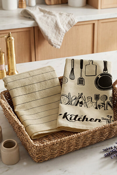 Zühre Home 2-Piece Airless Printed Kitchen and Hand Towels, Cloth for Wiping ...