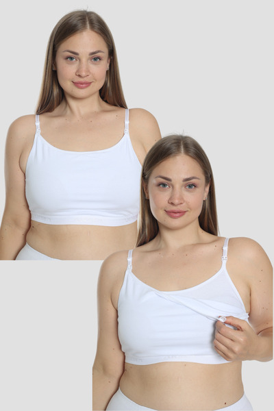 X MODAL 2 Pieces White Women's Breastfeeding Half Tank Top Bustier with Rope ...