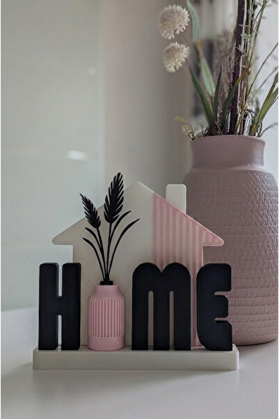 AKT Dekoratif HOME Yazılı Biblo Obje | Modern Masa Üstü Dekor | Salon Raf Süs...