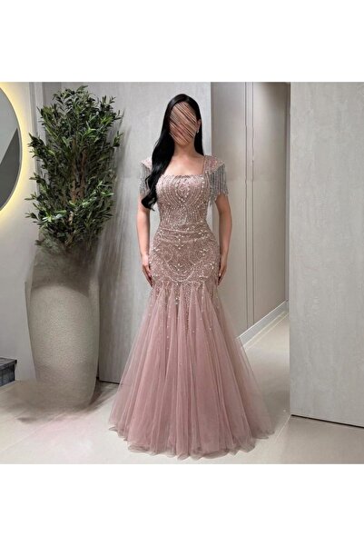 Al-Hanouf Fashion فستان تل كرستال انيق💕