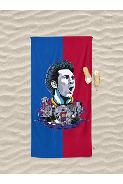 Levva Home Messi Football Patterned Cotton Digital Printed Beach Bath Towel
