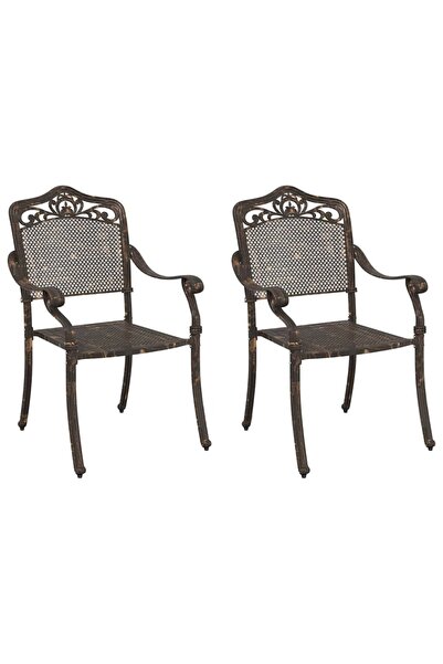 vidaxl Scaun pentru Grădină 2 pcs Bronz 55 x 55 x 92,5cm Aluminiu