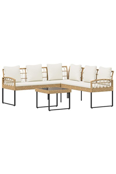 vidaxl Garden Sofa Set 2 pcs Poly Rattan Steel