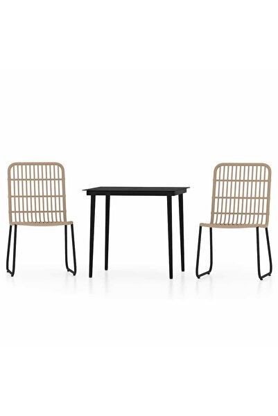 vidaxl Set de mobilier pentru grădină, 3 piese, stejar