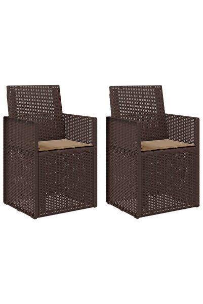 vidaxl Scaune de Dining pentru Grădină 2 pcs Maro și taupe PP