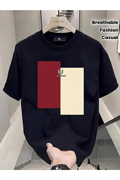 bolivia's Men'S Minimalist Color Block T-Shirt - Stylish Casual Look, Soft Br...