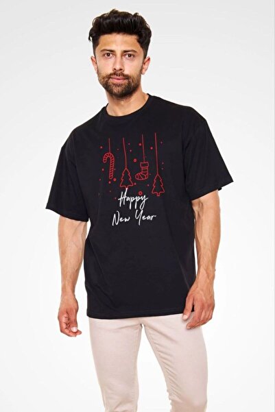 Generic Brand Men's Short Sleeve T-Shirt Crew Neck New Year Printed T-Shirt -...