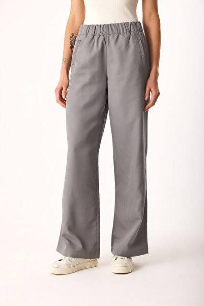 VENA Women's Elastic Waist Pants 100% Lyocell (Tencel) ™ ) - Gray