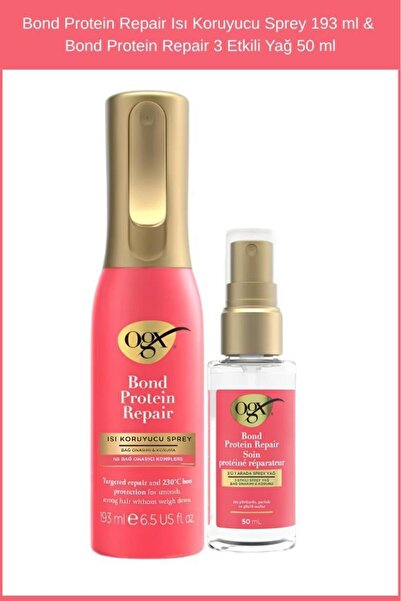 OGX Bond Protein Repair Isı Koruyucu Sprey 193 ml & Bond Protein Repair 3 Etk...
