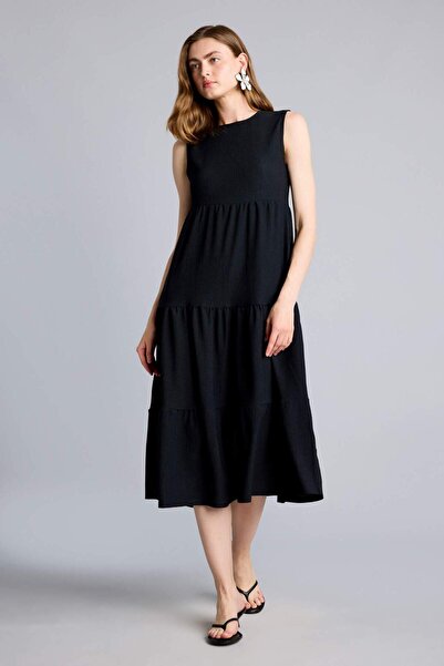 DeFacto Boat Neck Sleeveless Midi Dress H7799Ax26Sm