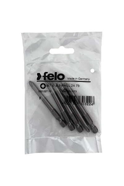 FELO Set de 5 biți Philips cu profil industrial, E6.3, PH2, 73mm
