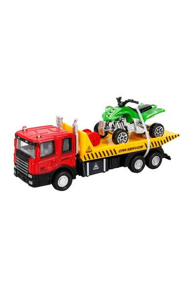 Maxx Wheels Set camion transportator cu ATV, Maxx Wheels, Rosu, 16 cm